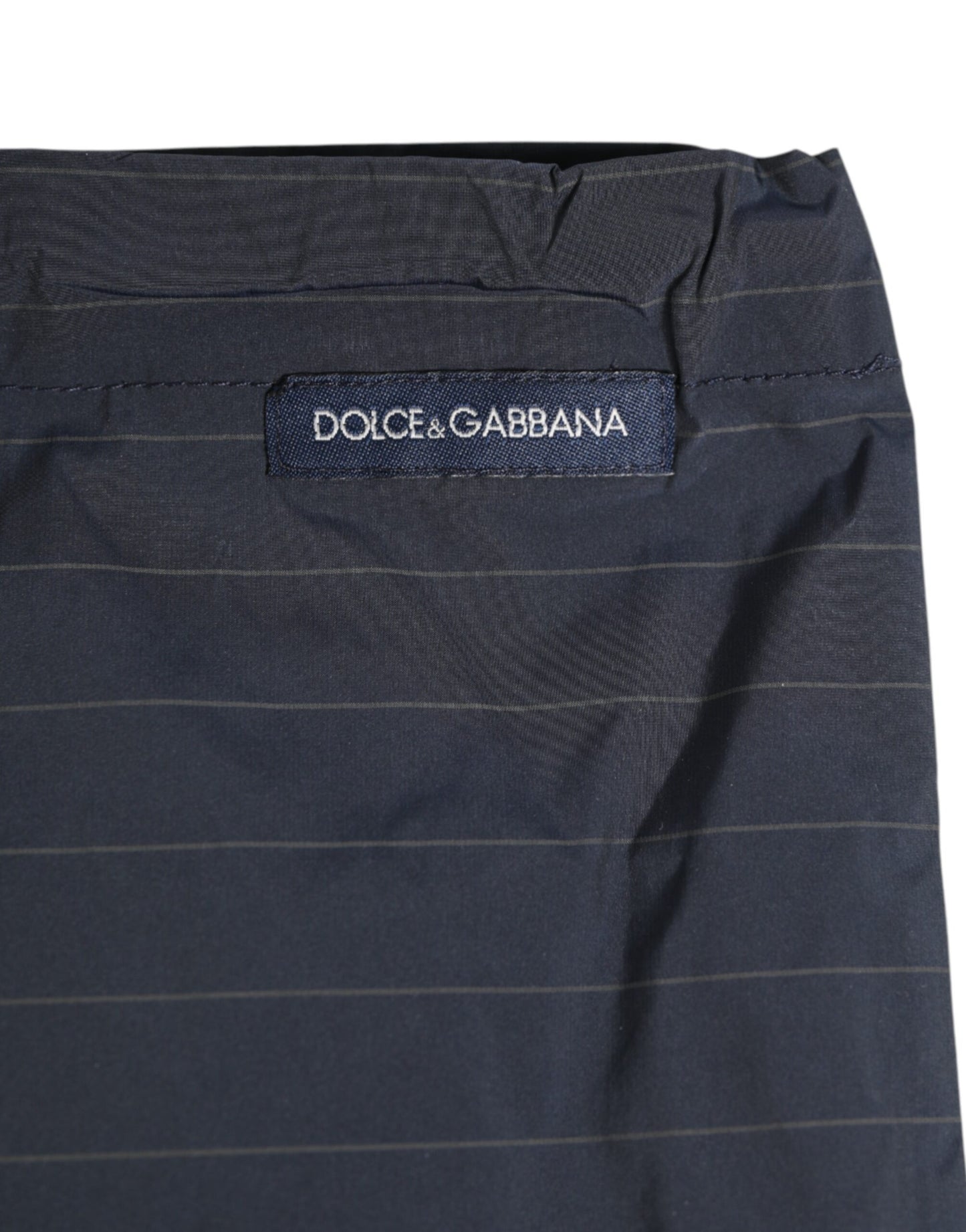 Dolce & Gabbana Navy Blue Pinstripe Men's Swim Shorts