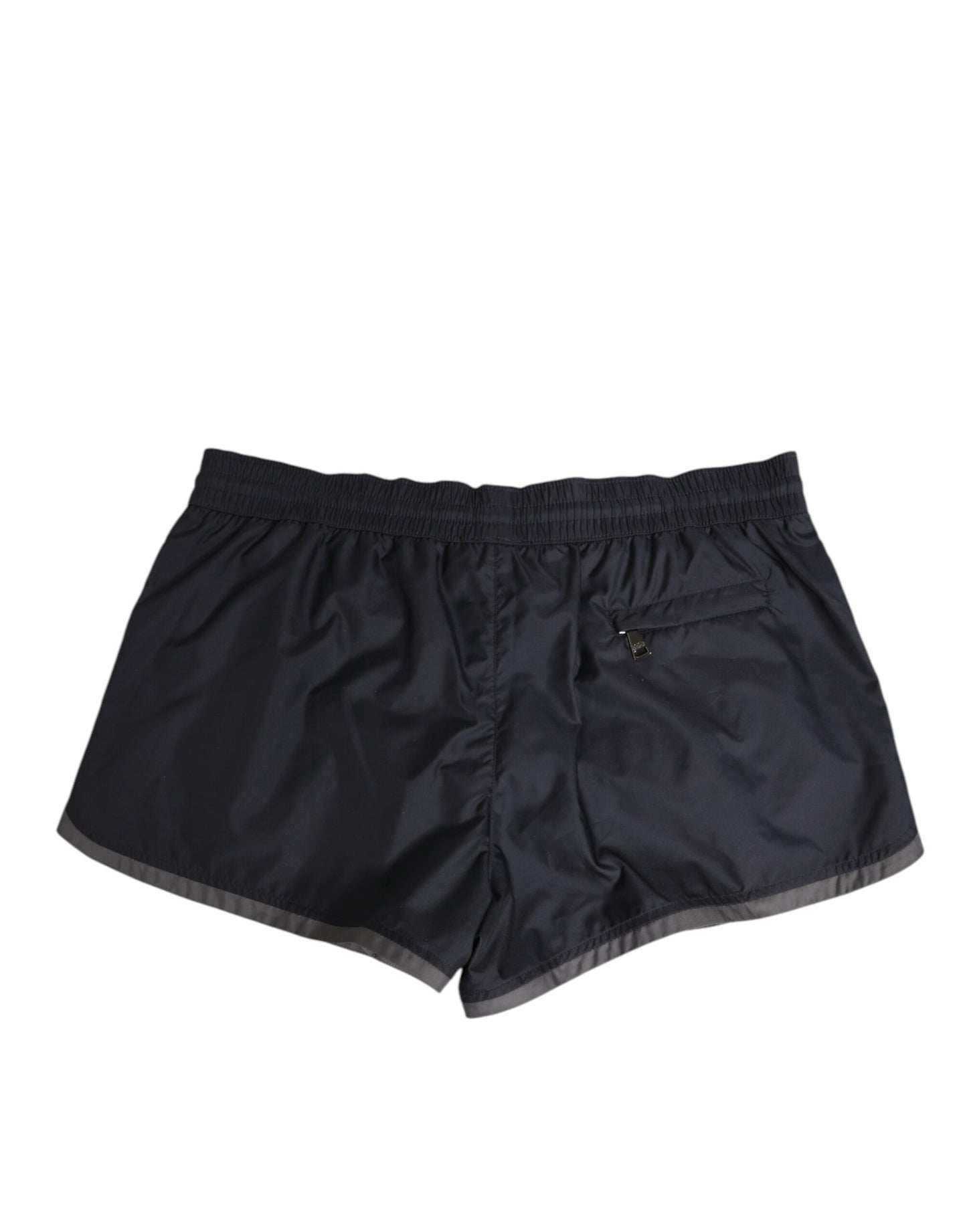 Dolce & Gabbana Black and White Logo Elastic Waistband Swimwear