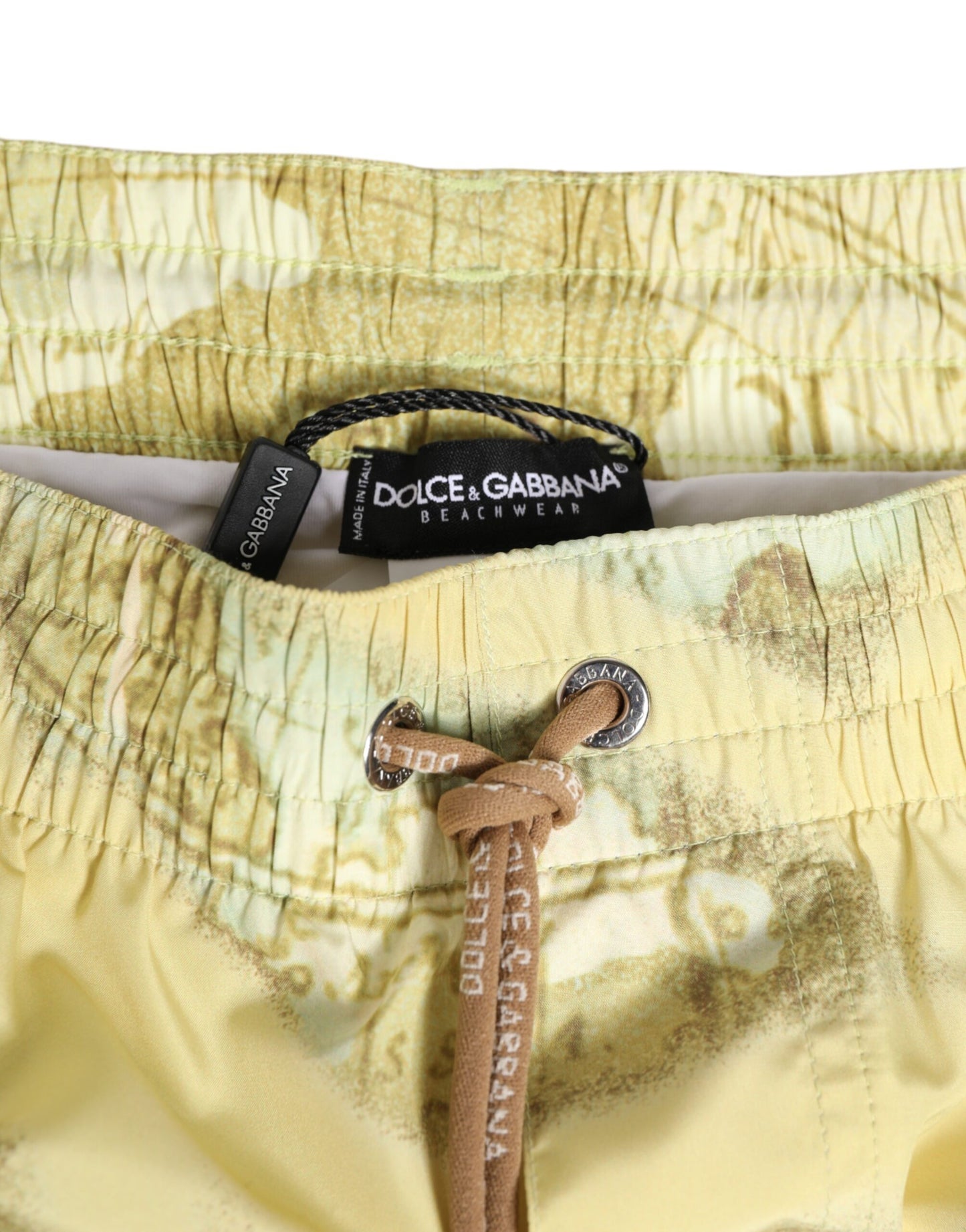 Dolce & Gabbana Yellow World Map Print Swimwear