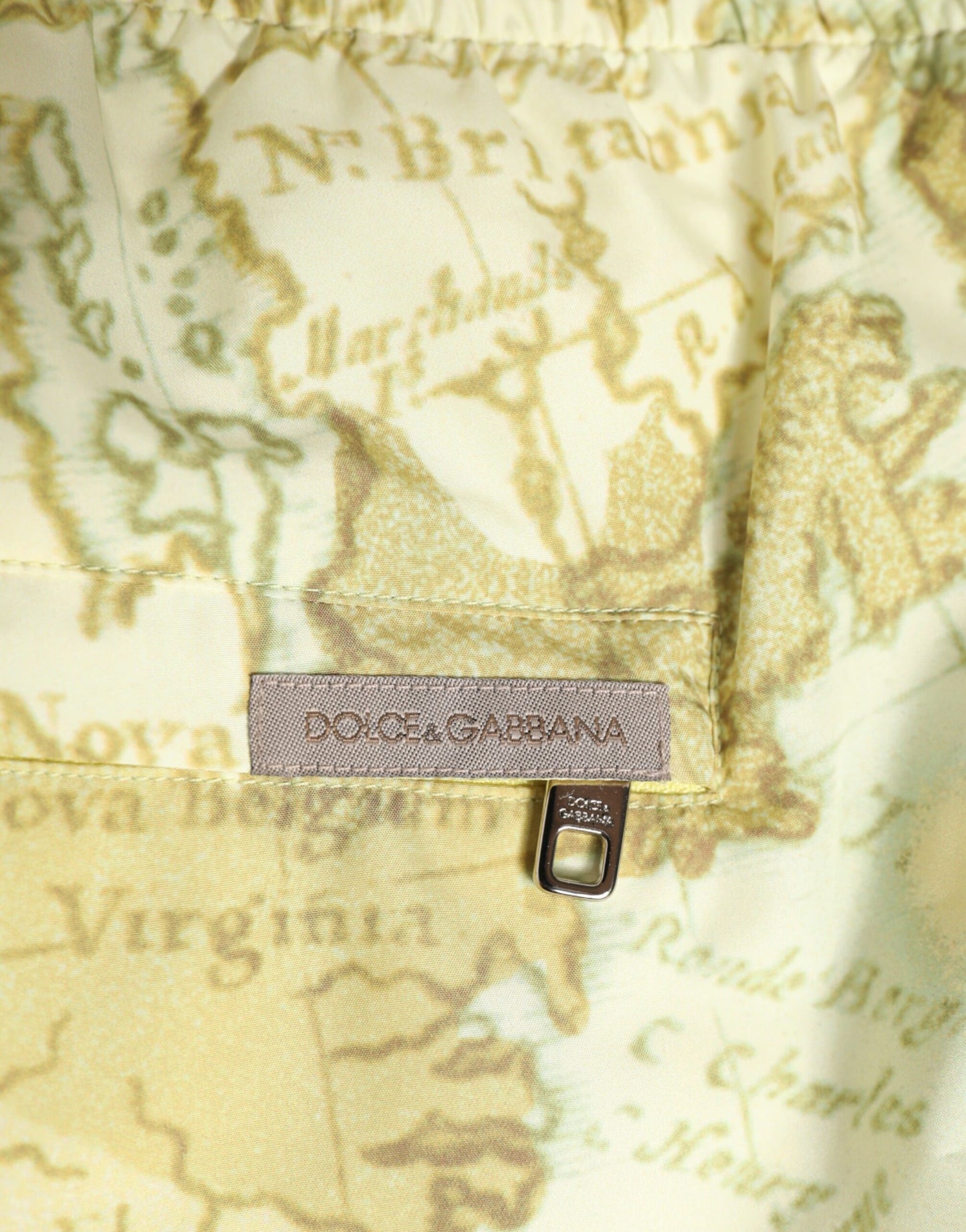 Dolce & Gabbana Yellow World Map Print Swimwear