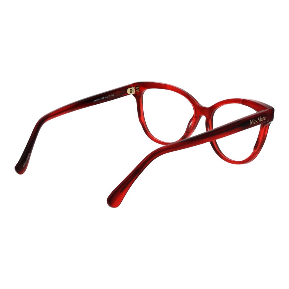 Max Mara Women's Optical Frames – Red Cat Eye Design, 54mm