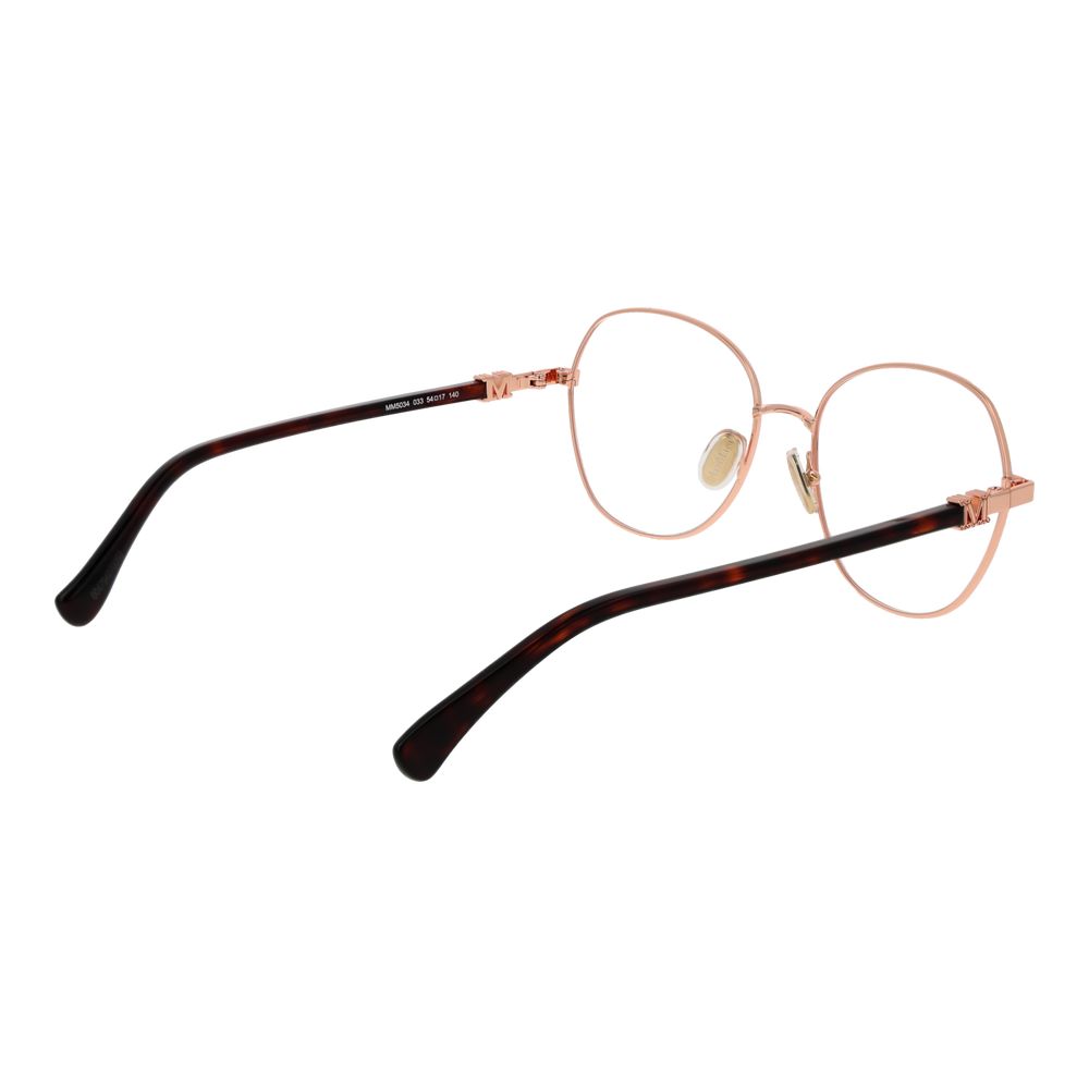 Max Mara Women’s Optical Glasses – Rose Gold Round Frame