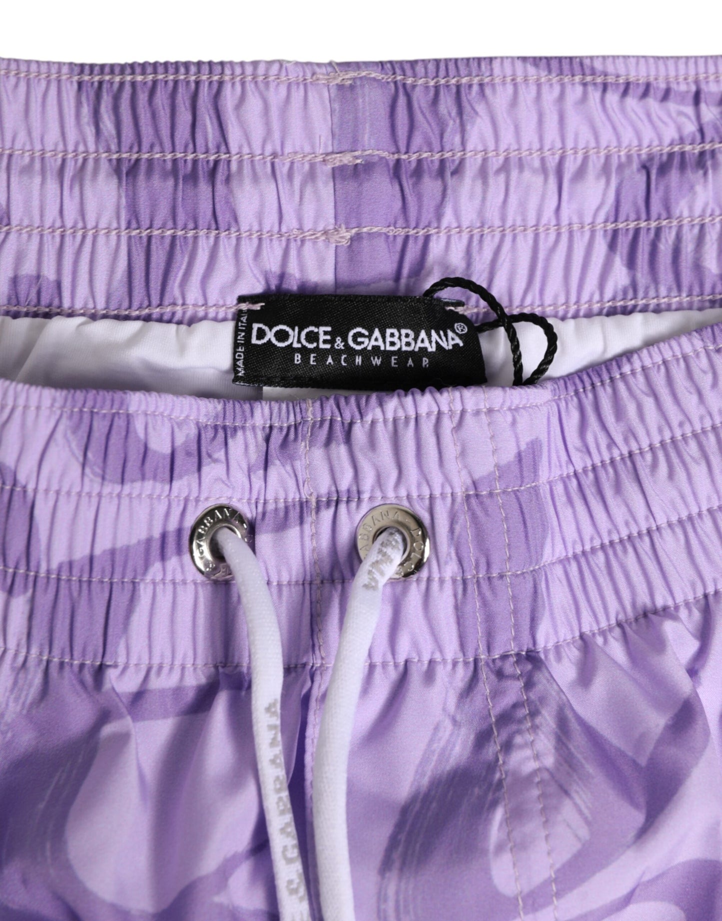 Dolce & Gabbana Purple DG Logo Print Nylon Swim Shorts for Men