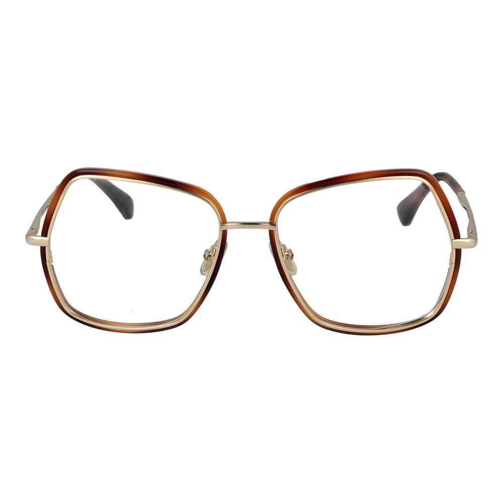 Max Mara Women’s Gold Optical Frames – Square Full-Rim Style