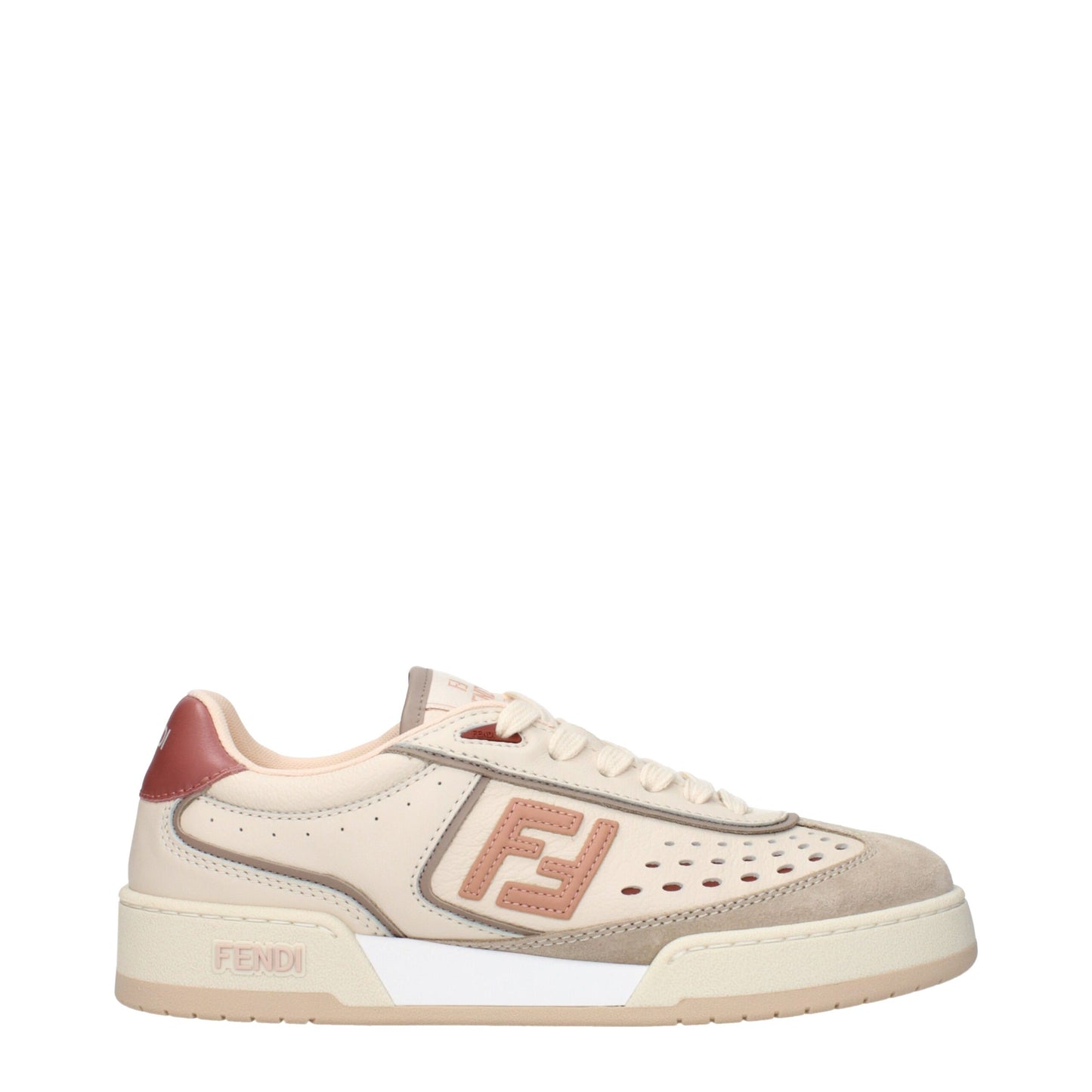 Fendi Beige Leather Low Tops - A Fusion of Elegance and Innovation