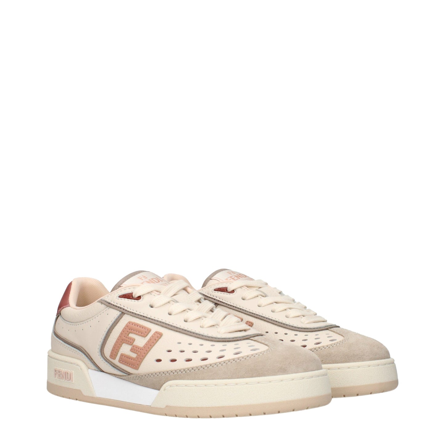 Fendi Beige Leather Low Tops - A Fusion of Elegance and Innovation