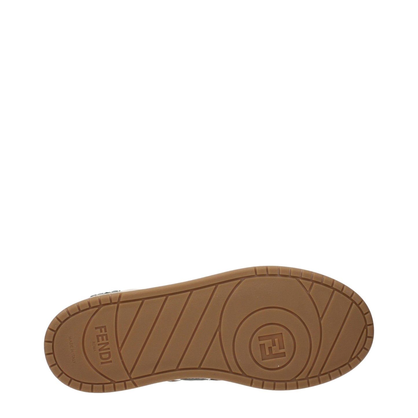 Fendi Match White and Brown Leather and Suede Low Top Sneakers for Women