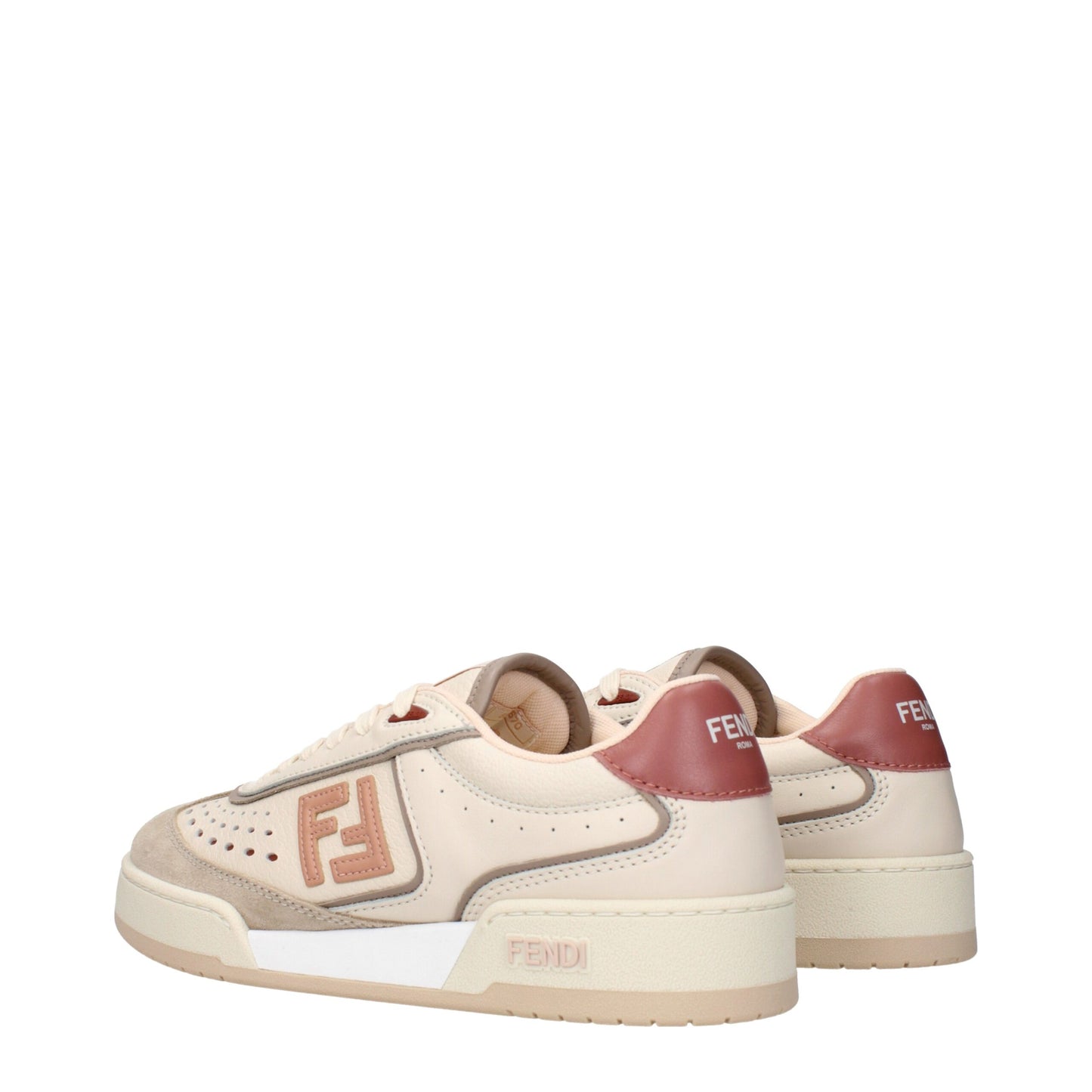 Fendi Beige Leather Low Tops - A Fusion of Elegance and Innovation