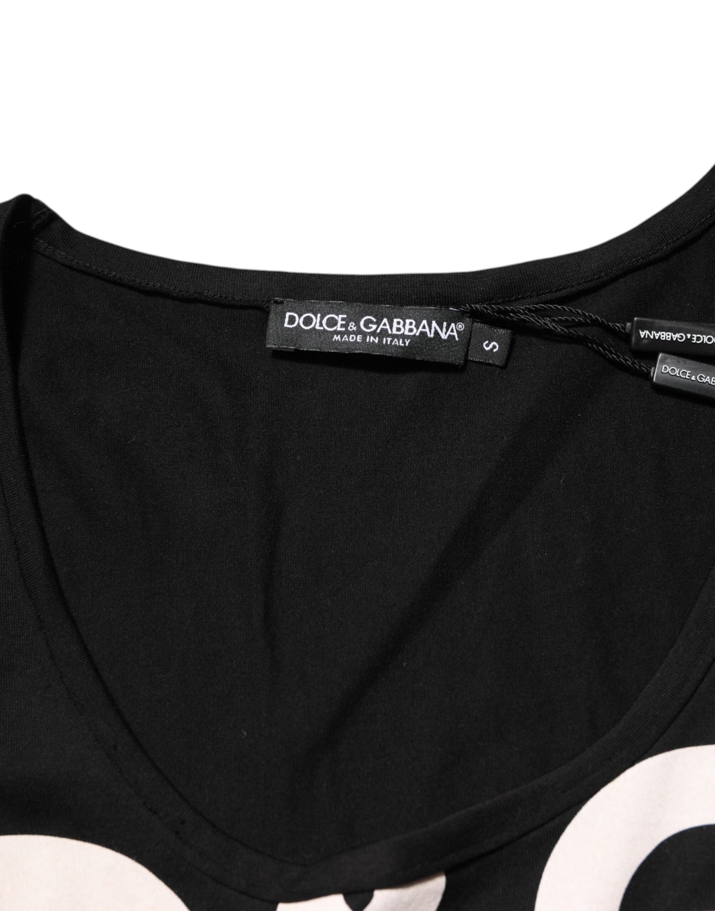 Dolce & Gabbana Black Cotton Sleeveless Tank Top with DG Logo
