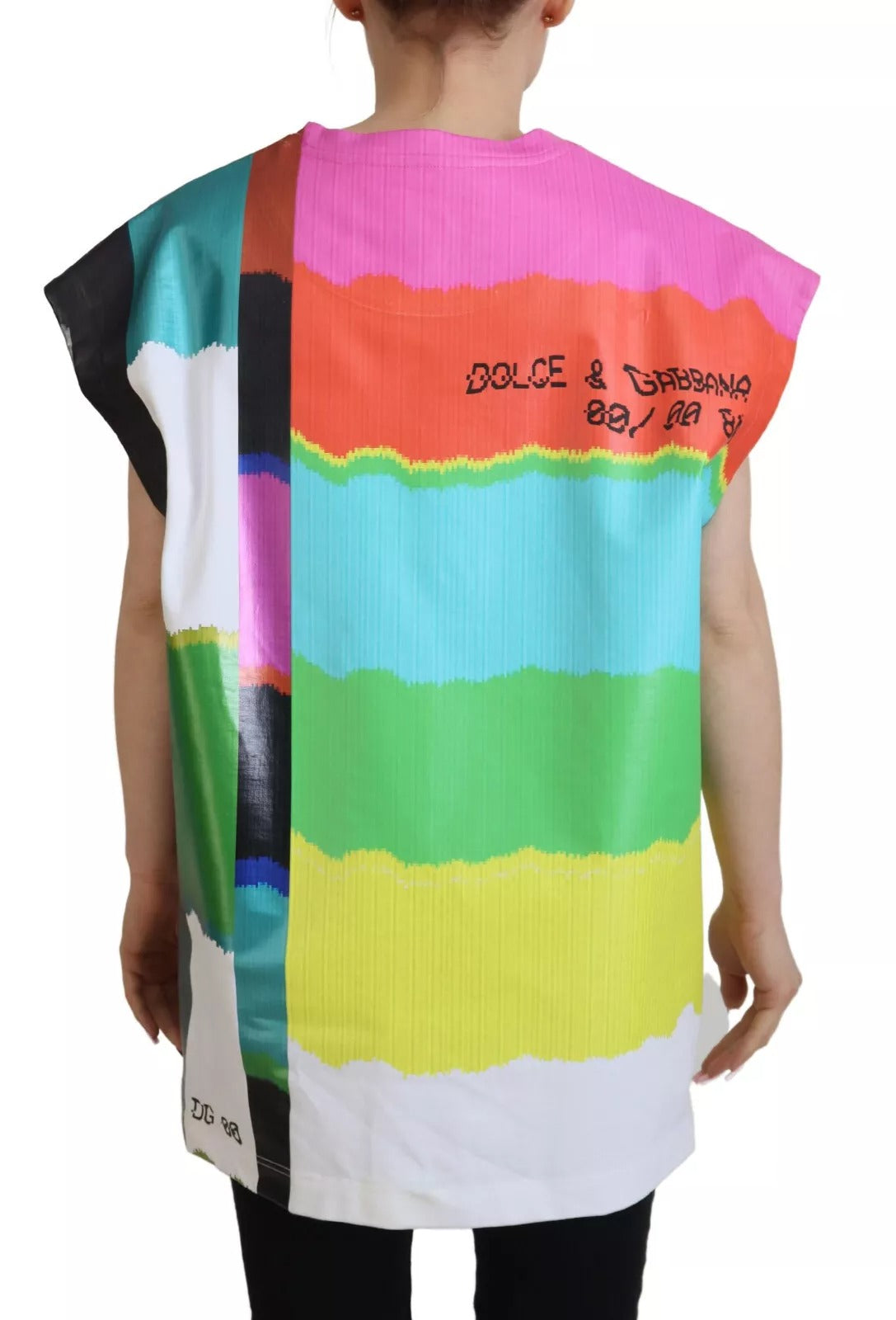 Dolce & Gabbana Multicolor Print Cotton Tank T-shirt