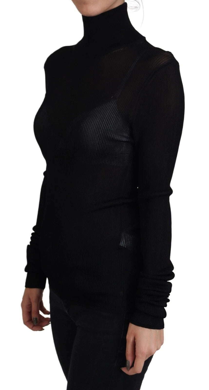 Dolce & Gabbana Black Turtleneck Slim Fit Pullover Sweater - Authentic