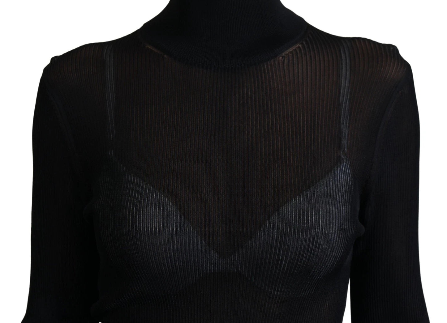 Dolce & Gabbana Black Turtleneck Slim Fit Pullover Sweater - Authentic