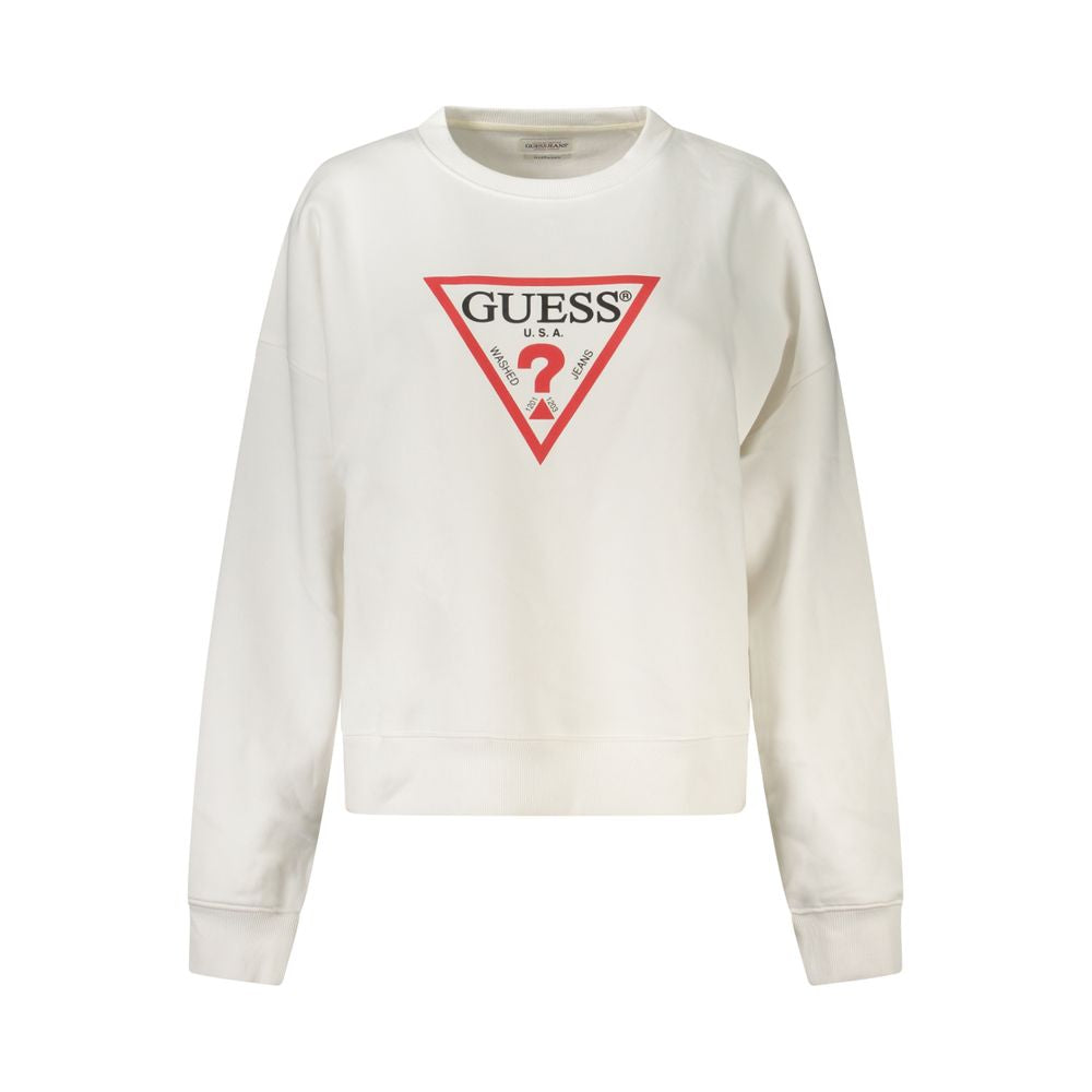 Guess Jeans White Cotton Oversized Sweater