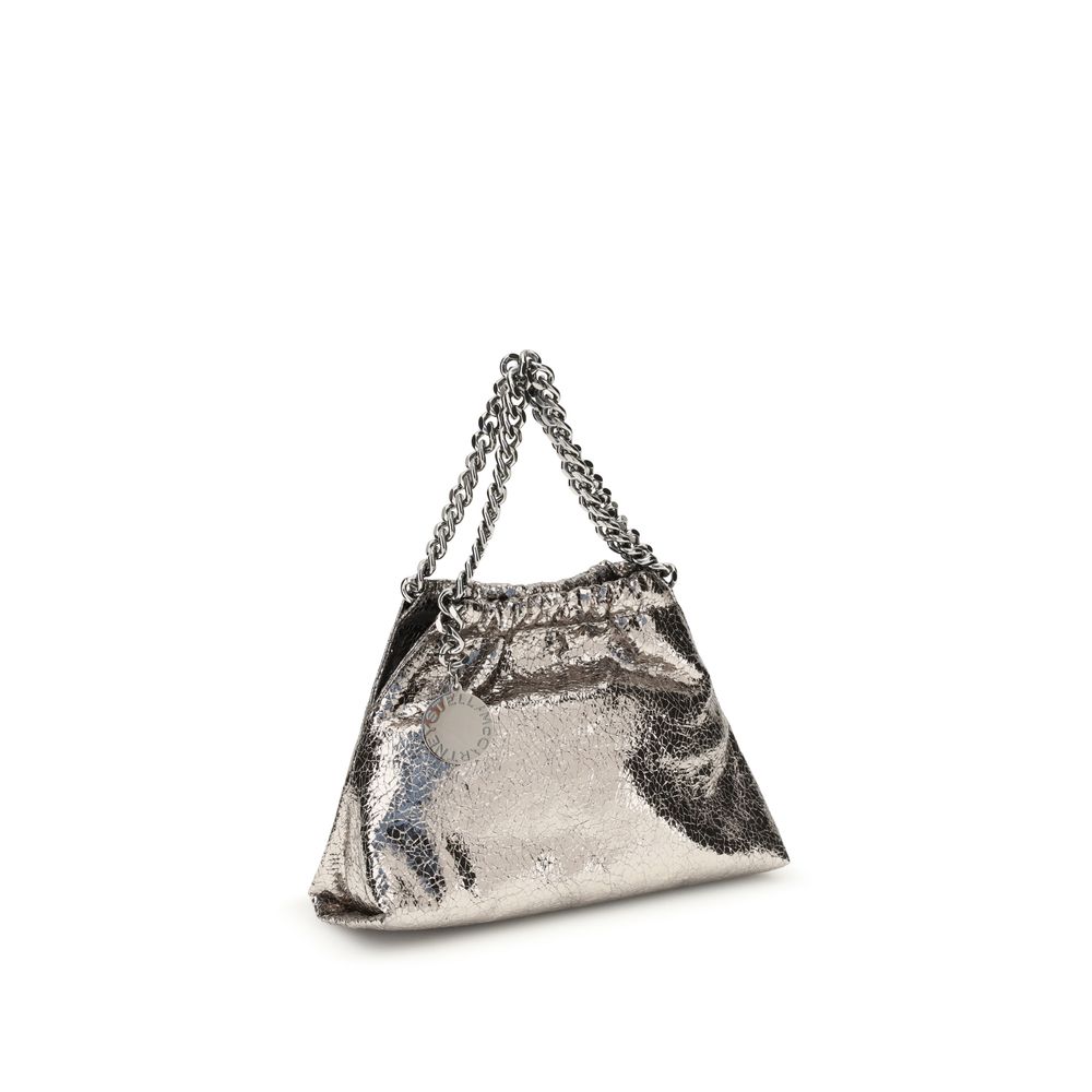 Stella McCartney Metallic Crackle-Effect Falabella Shoulder Bag