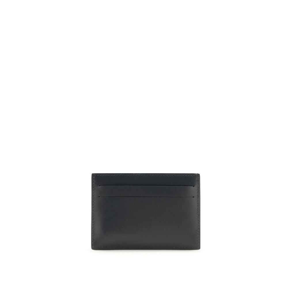 Fendi Black Leather Slim Squared FF Card Holder for Men