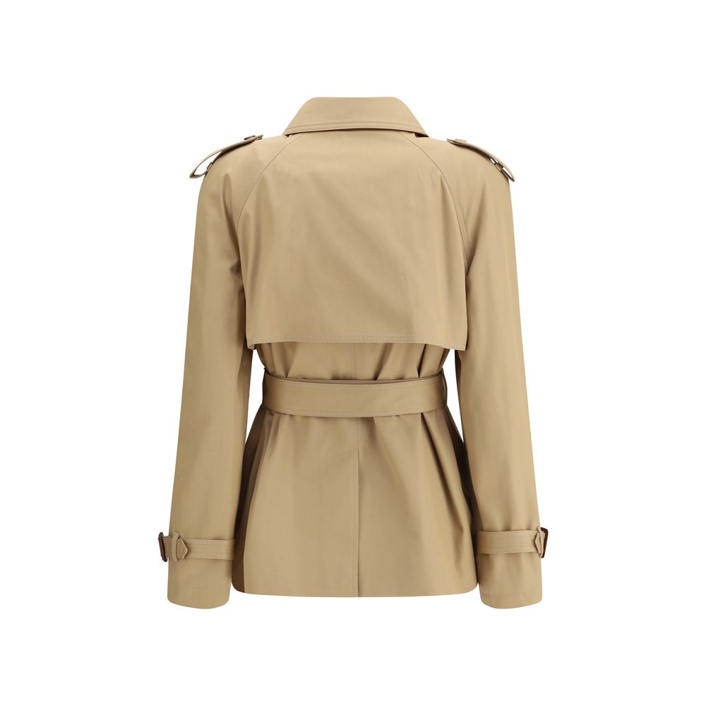 Chloé Beige Short Cotton Gabardine Trench Coat