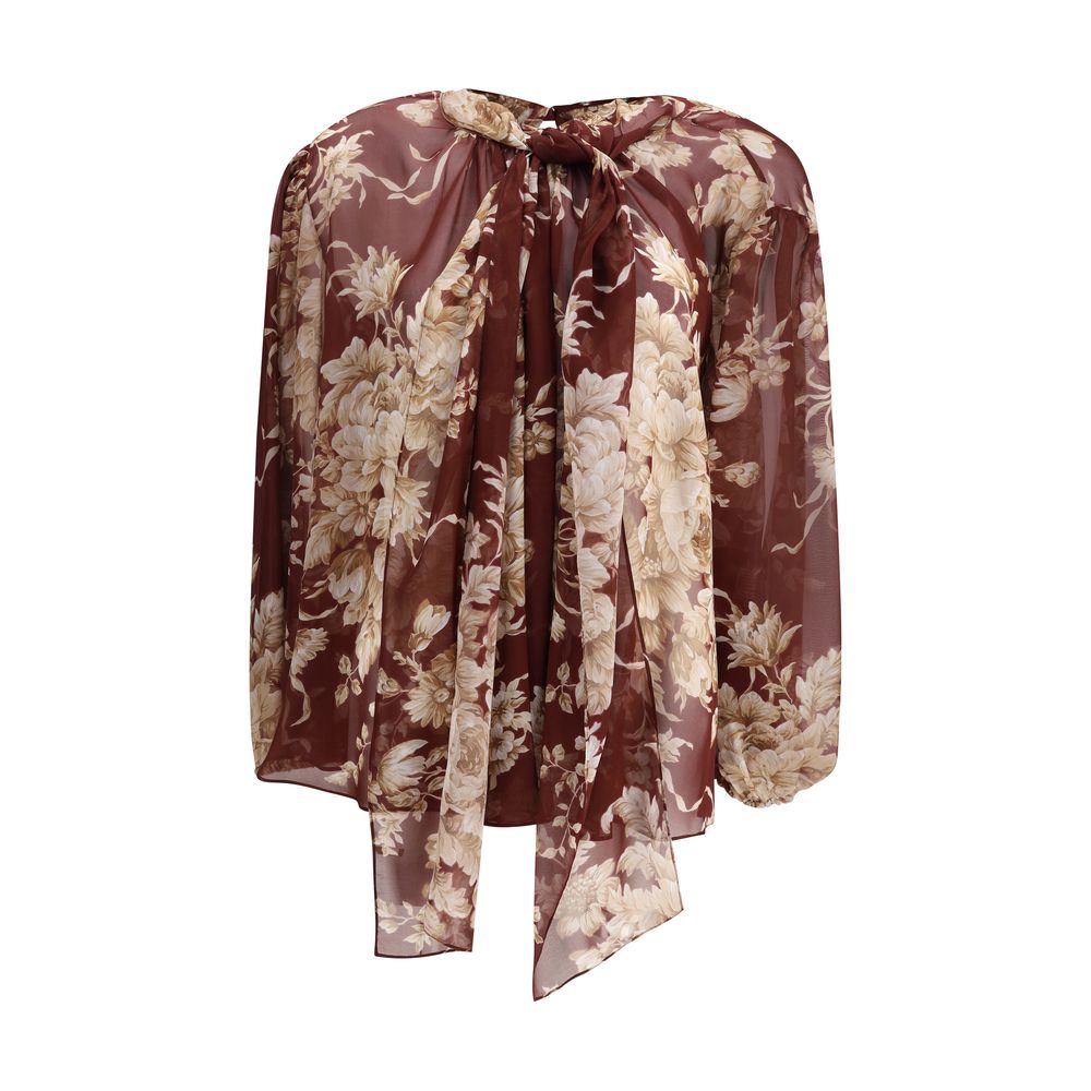 Dolce & Gabbana Silk Chiffon Floral Shirt