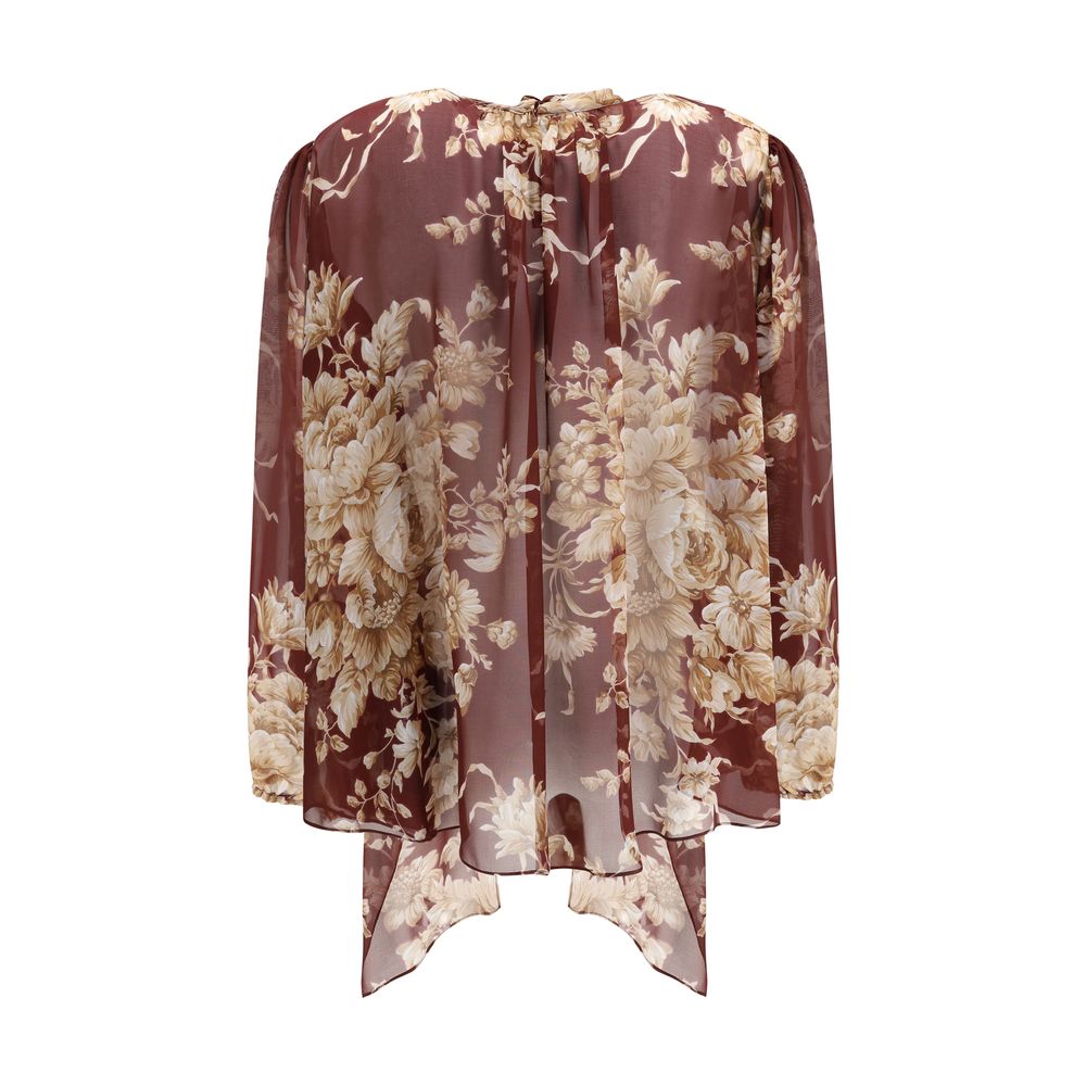 Dolce & Gabbana Silk Chiffon Floral Shirt