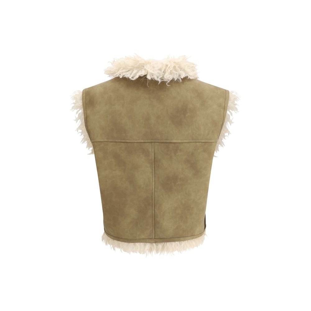 Marant Etoile Clara Gilet in Shearling Faux Leather
