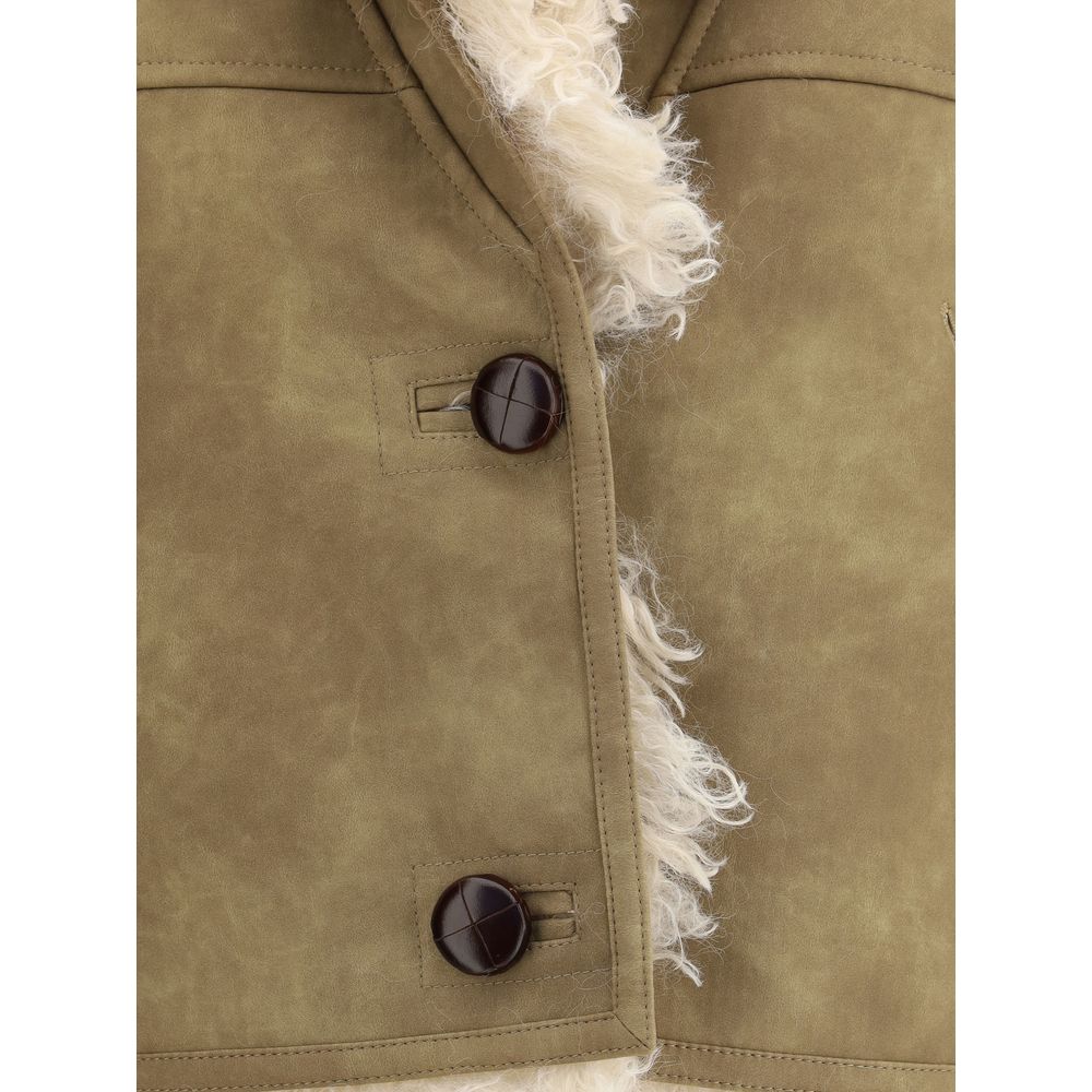 Marant Etoile Clara Gilet in Shearling Faux Leather