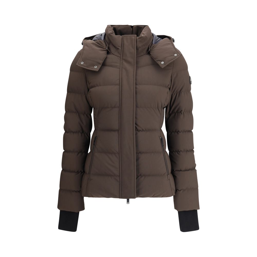 Moose Knuckles Brown Betta Down Slim Fit Hooded Puffer Jacket for Women