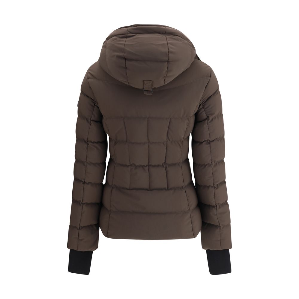 Moose Knuckles Brown Betta Down Slim Fit Hooded Puffer Jacket for Women