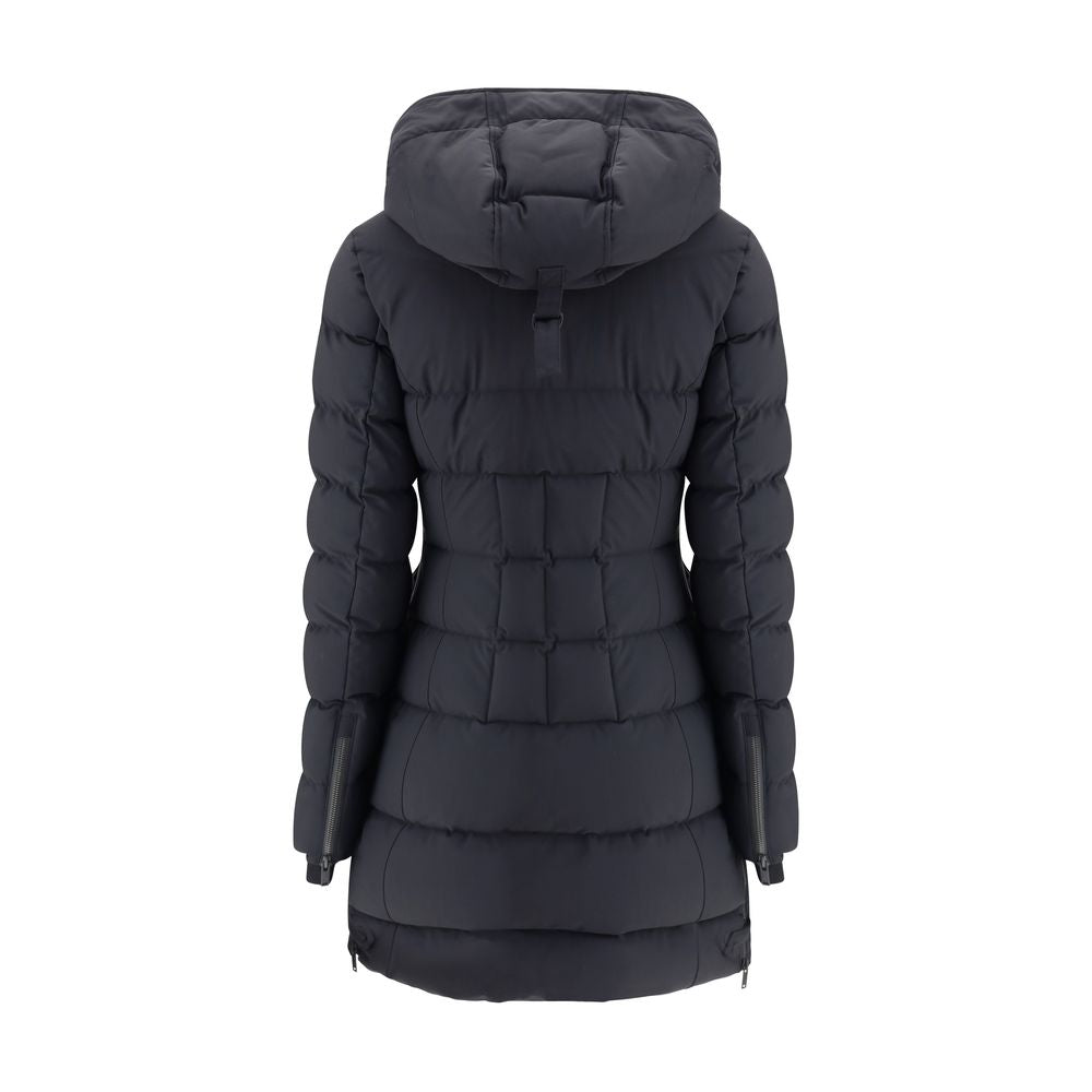 Moose Knuckles Black Down Hooded 3/4 Length Puffer Coat