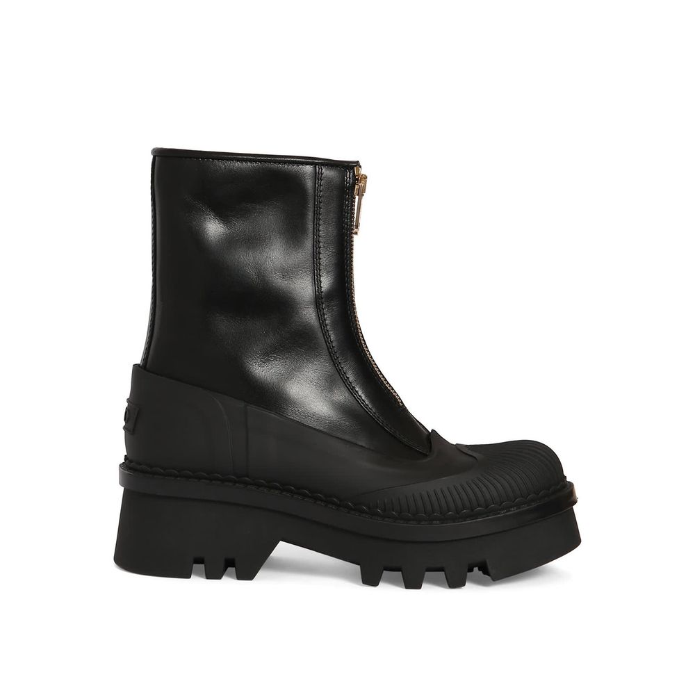 Chloé Black Raina Zip-Up Leather Boots