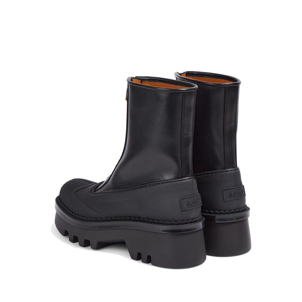 Chloé Black Raina Zip-Up Leather Boots