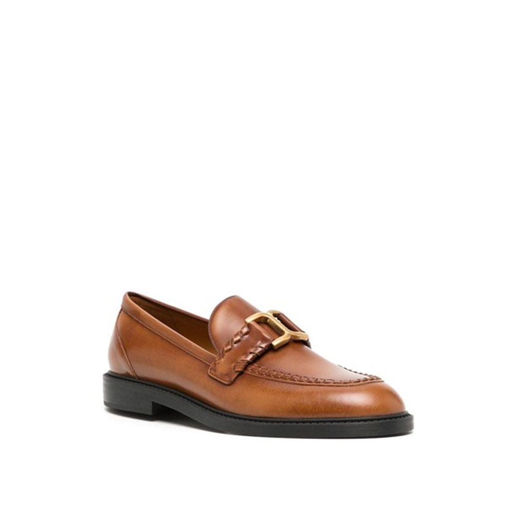 Chloé Brown Marcie Leather Loafers