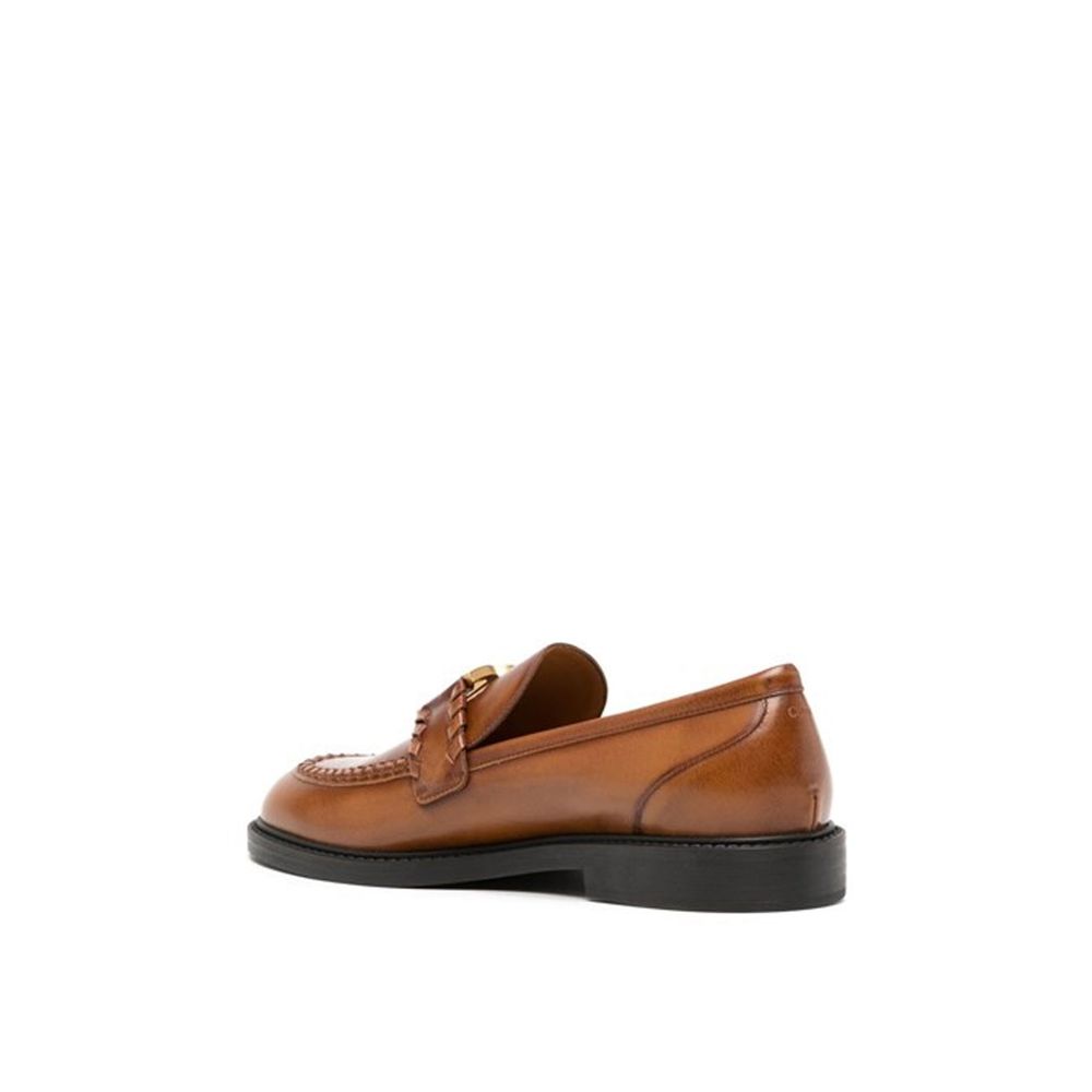 Chloé Brown Marcie Leather Loafers