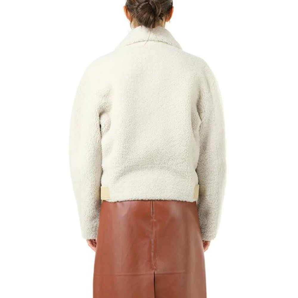 Chloé Beige Faux Fur Biker Jacket