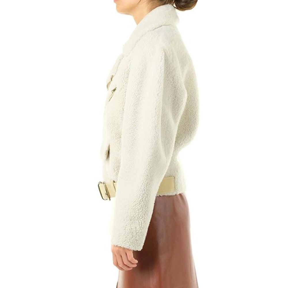 Chloé Beige Faux Fur Biker Jacket