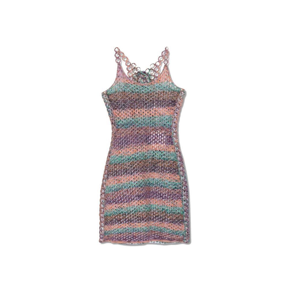 Chloé Multicoloured Crochet Mini Dress