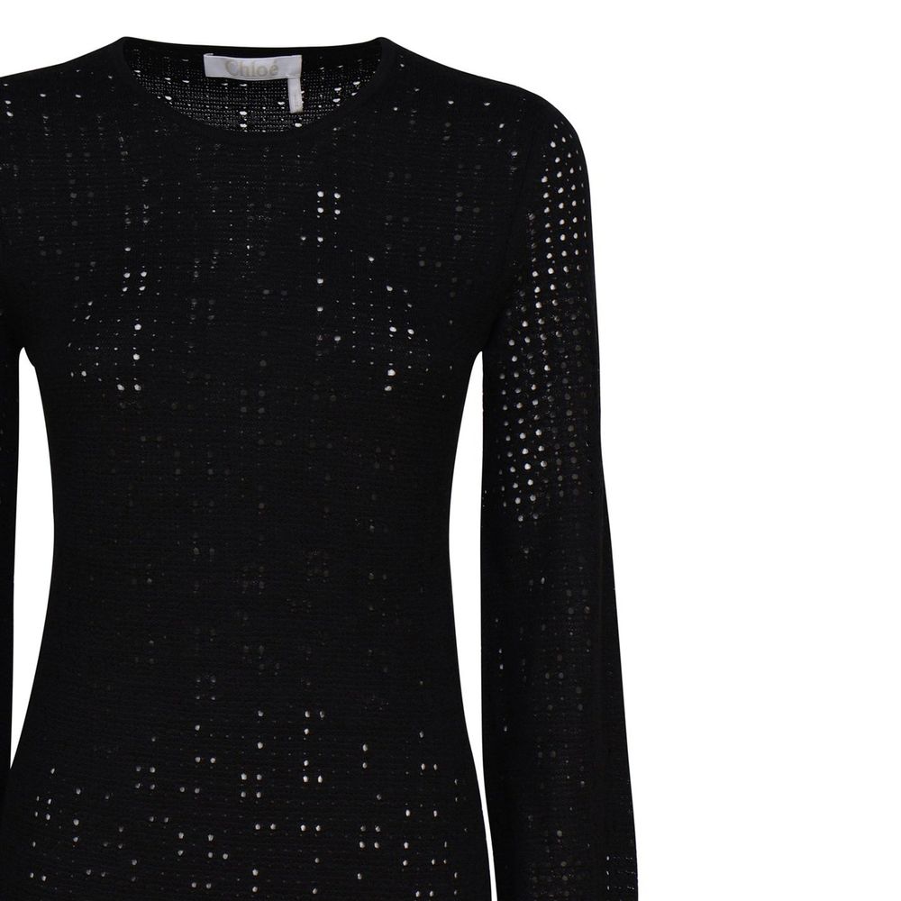 Chloé Black Long Sleeved Knitted Mini Dress