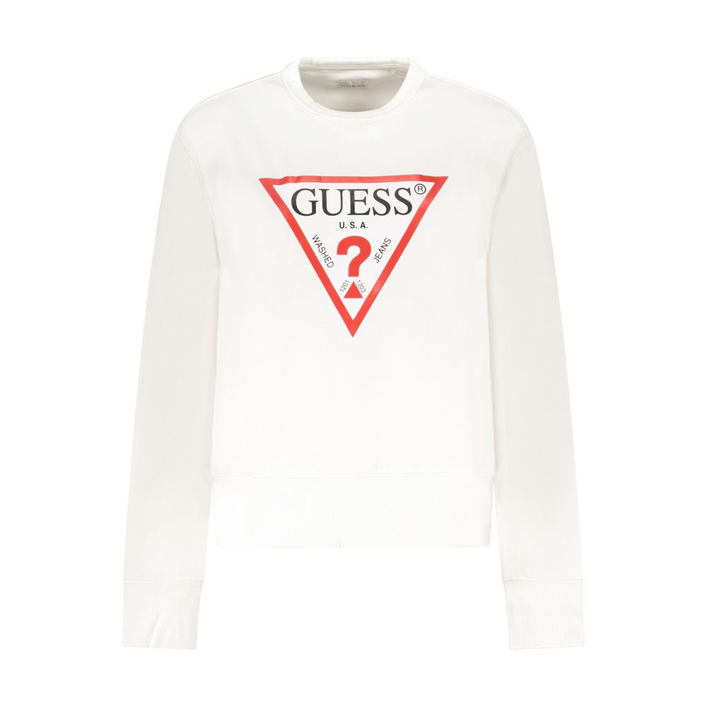 Guess Jeans White Cotton Sweater - Effortless Style Statement