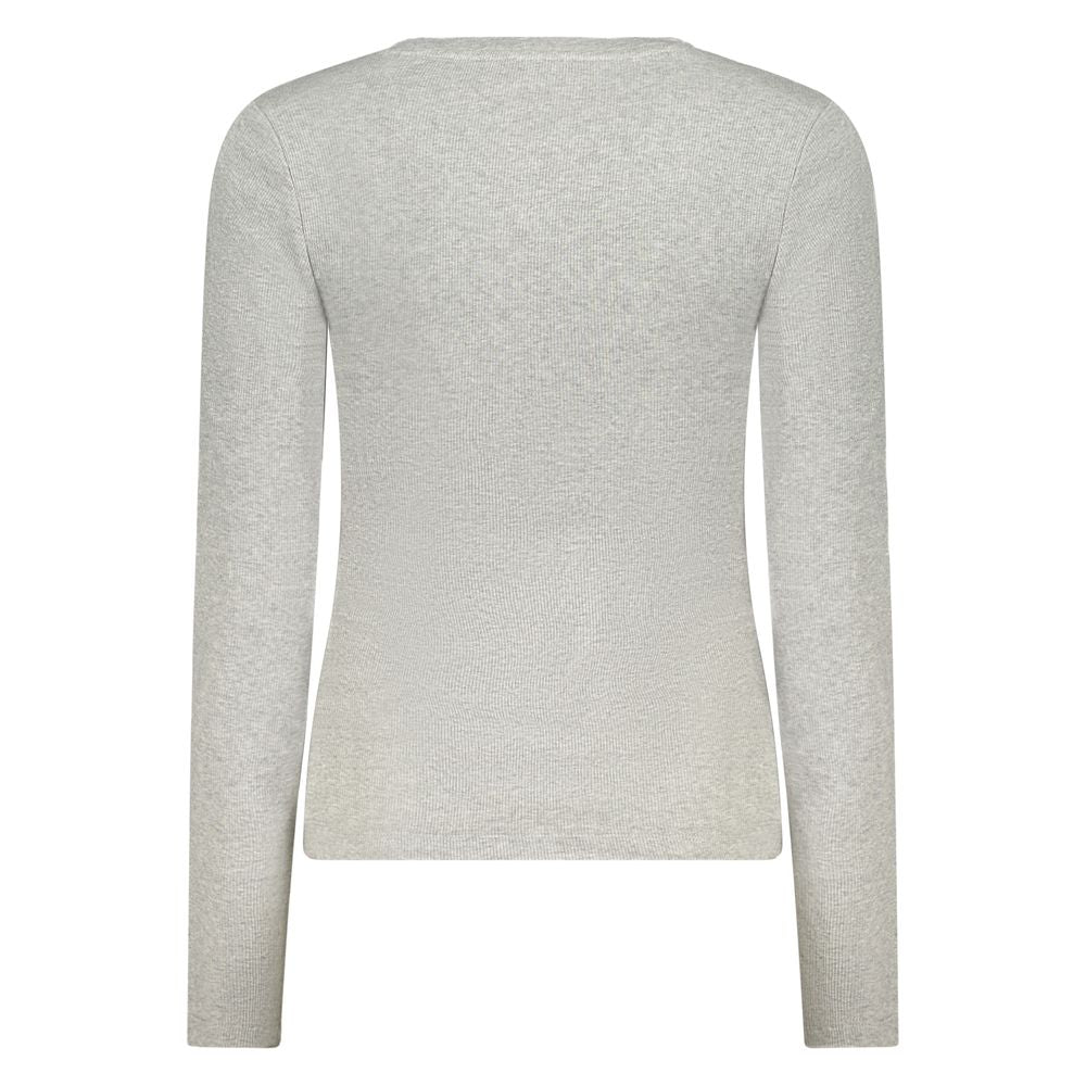 Guess Jeans Gray Cotton Long Sleeved T-Shirt Top for Women