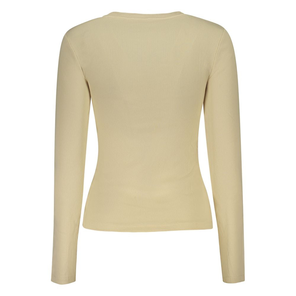 Guess Jeans Beige Cotton Long Sleeved Top for Women
