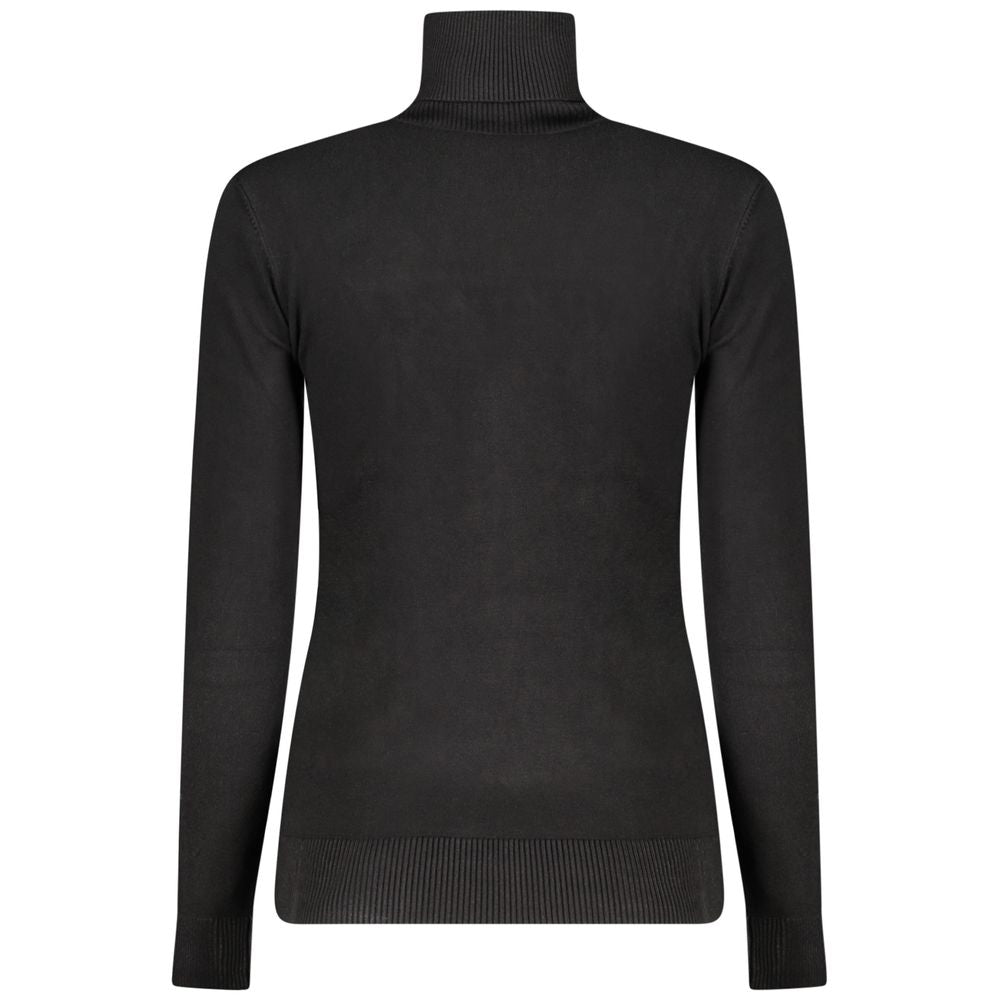 Guess Jeans Black Polo Neck Logo Sweater for Women