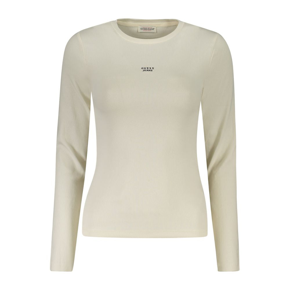 Guess Jeans White Cotton Long Sleeved Top for Women