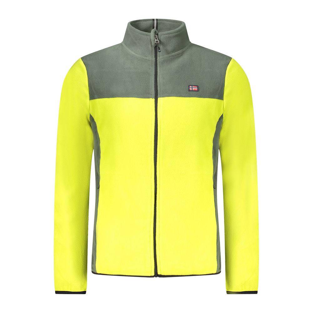Norway 1963 Yellow & Green Zip-Up Fleece for Men Slim Fit