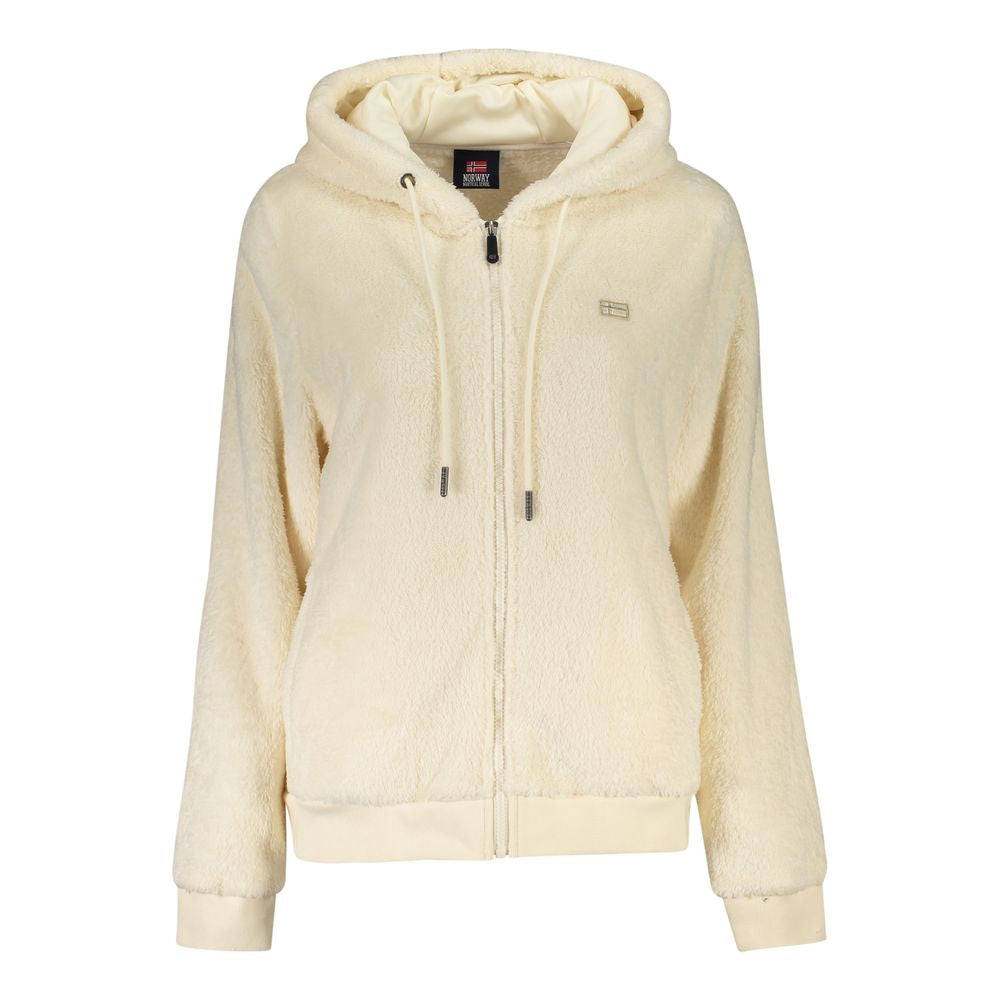 Norway 1963 White Zip Up Hooded Fleece Jacket for Women