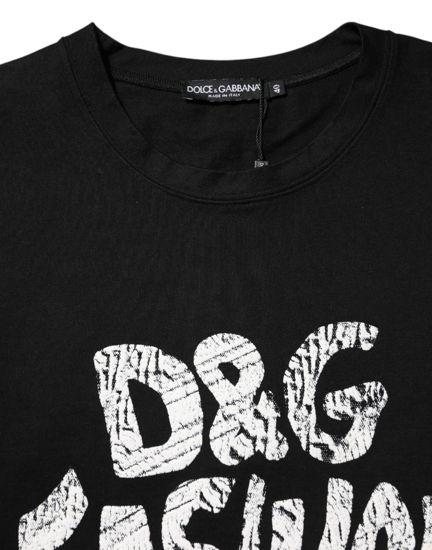 Dolce & Gabbana Black Cotton Sleeveless DG Fashion Top