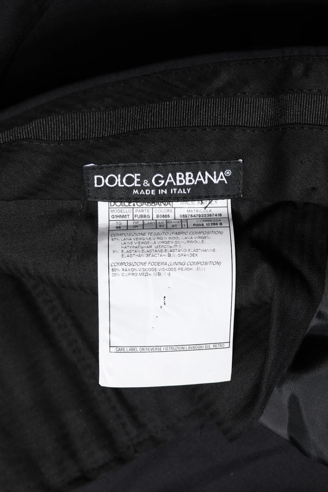 Dolce & Gabbana Black Wool Formal Dress Trousers for Men