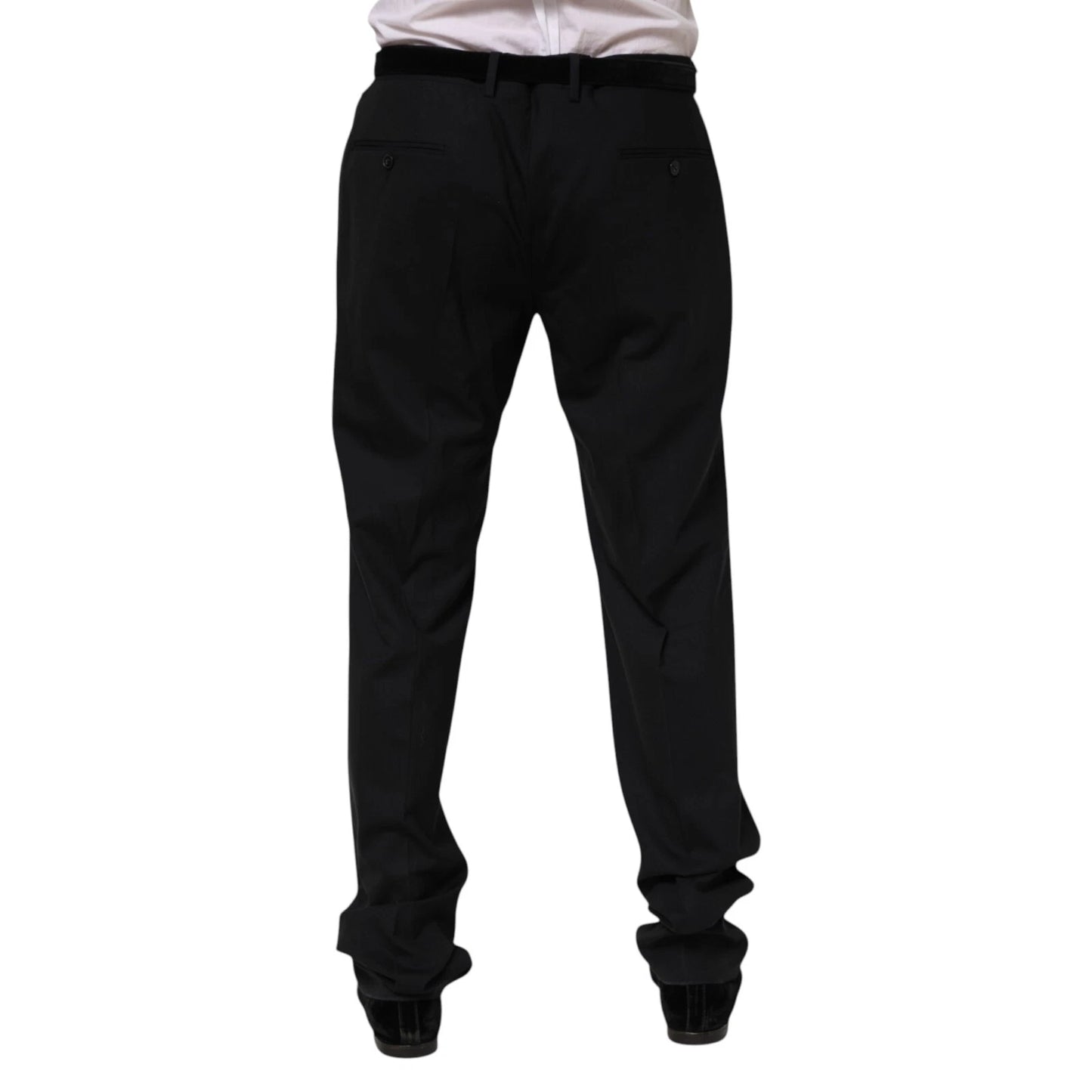 Dolce & Gabbana Black Wool Formal Dress Trousers for Men
