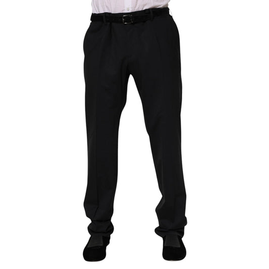Dolce & Gabbana Black Wool Formal Dress Trousers for Men
