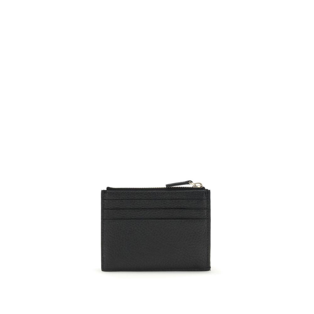 Valentino Garavani Rockstud Card Holder in Garnet Calf Leather