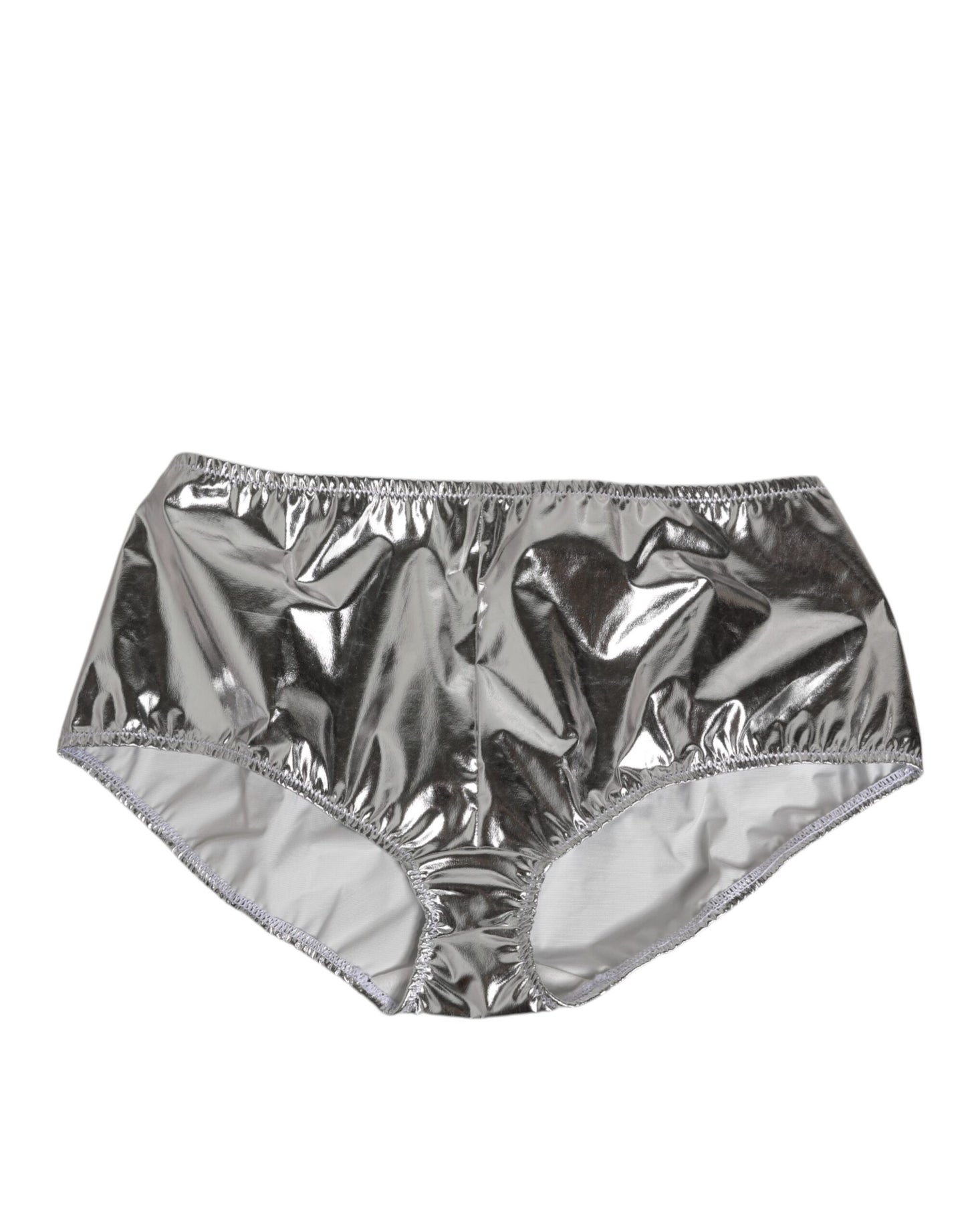 Dolce & Gabbana Silver Metallic High Waist Bikini Bottom for Women
