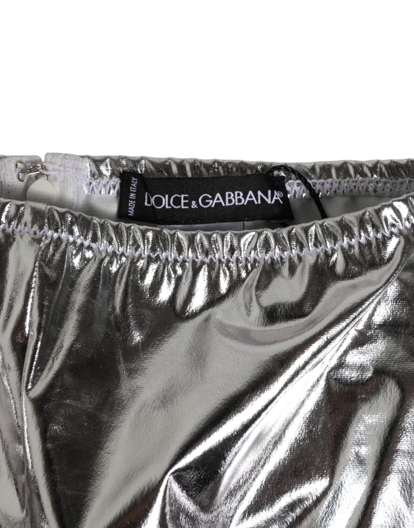 Dolce & Gabbana Silver Metallic High Waist Bikini Bottom for Women
