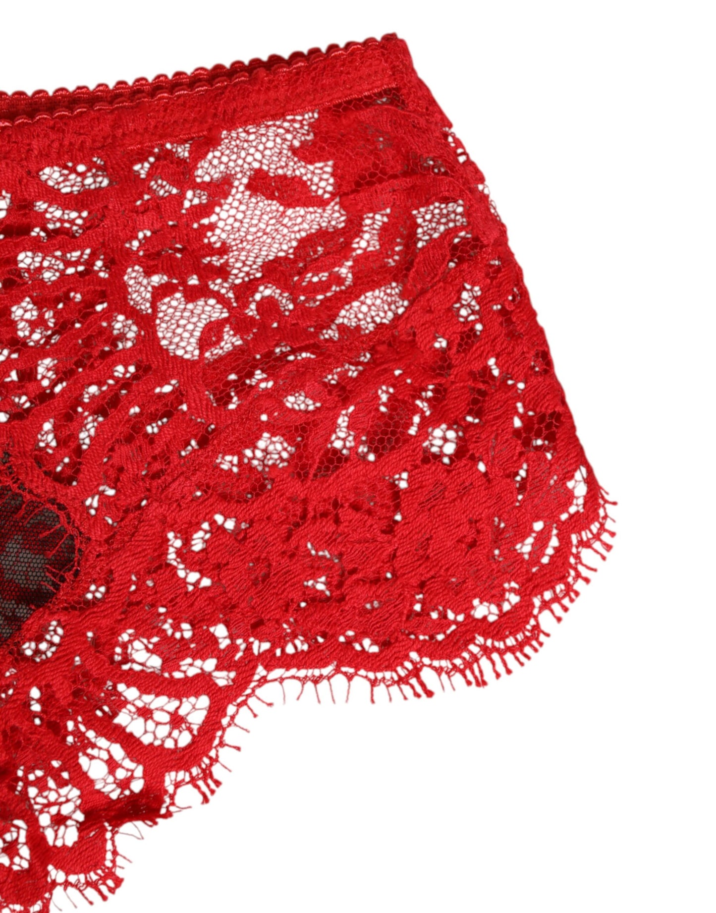 Dolce & Gabbana Red Floral Lace Sheer Briefs for Women